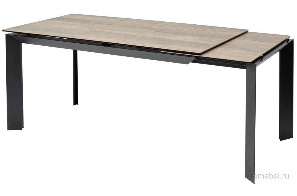 Керамический стол Cremona 140 KL-61 итальянская керамика под дерево / черный 