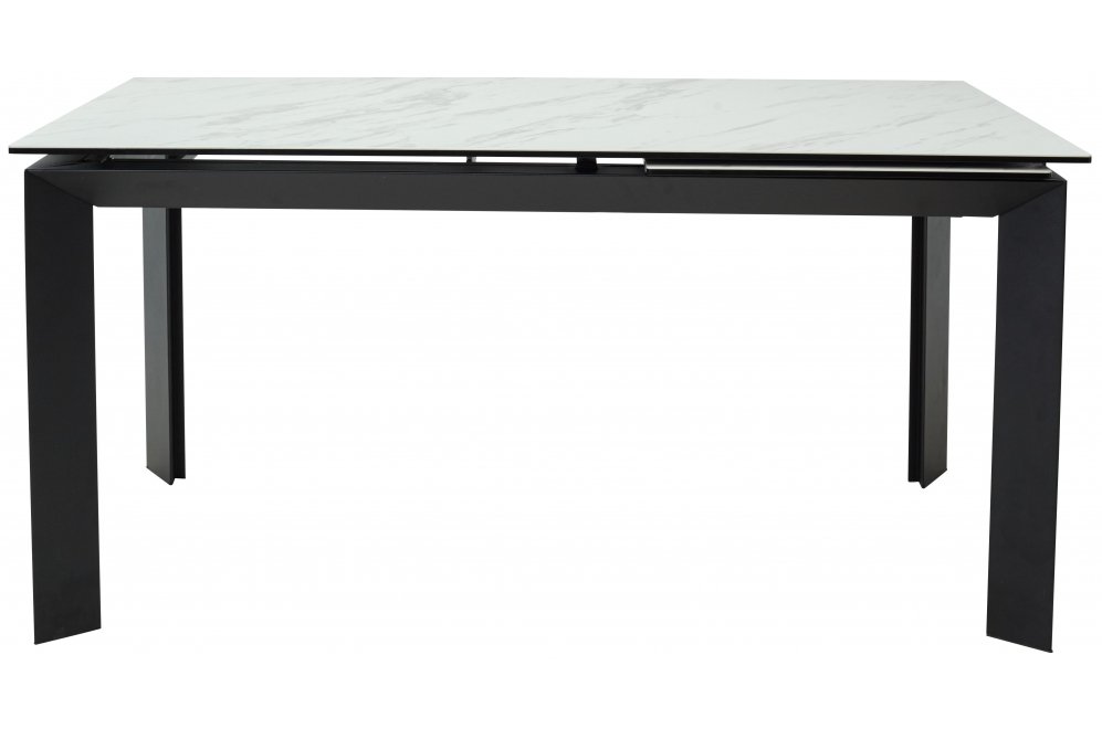 Керамический стол Cremona 140 KL-99 белый мрамор матовый / итальянская керамика / черный