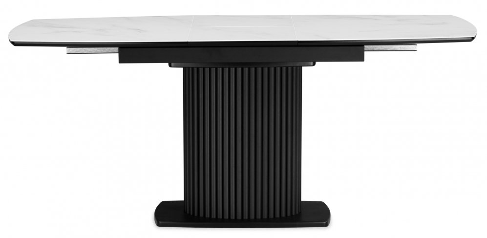 Стеклянный стол Фестер 140(180)х80 кристл статуарио / черный