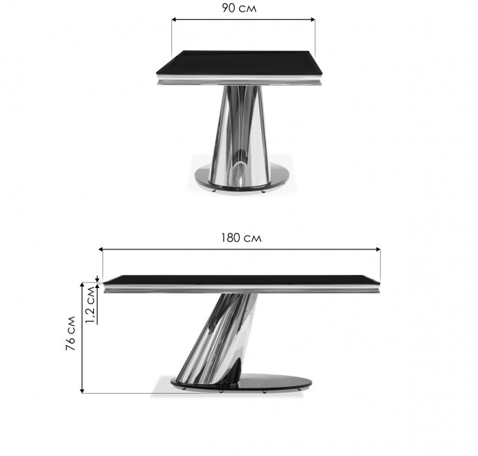 Стол на тумбе Kolonel черный