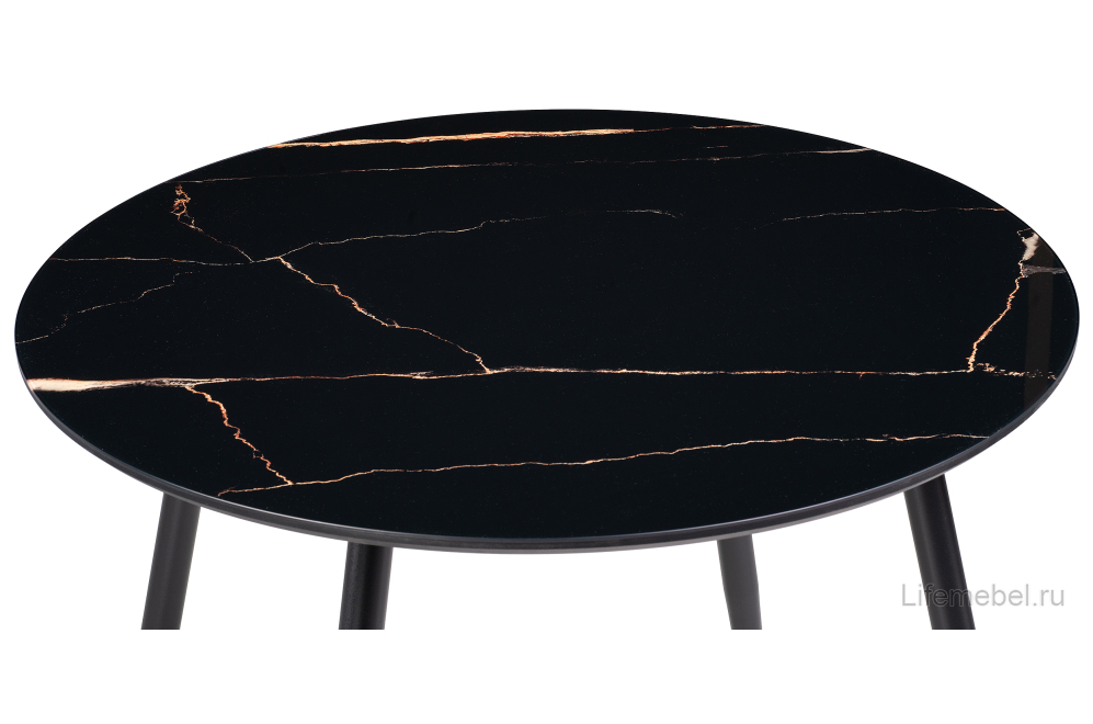 Стеклянный стол Анселм обсидиан / черный