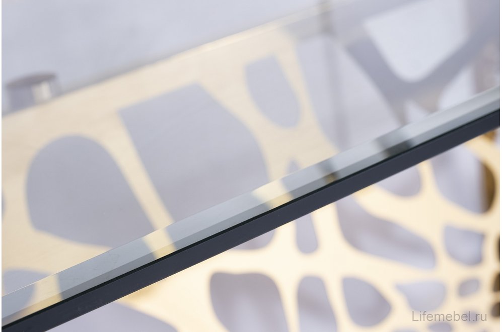 Стеклянный стол Асл прозрачный / золото