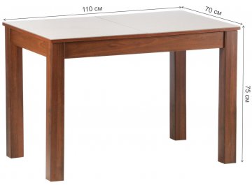 Стеклянный стол Бруно 1100 х 700