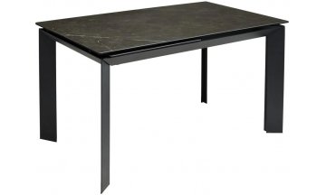 Стеклянный стол Cremona 140 KL-116 черный мрамор матовый / черный