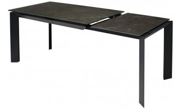 Стеклянный стол Cremona 140 KL-116 черный мрамор матовый / черный