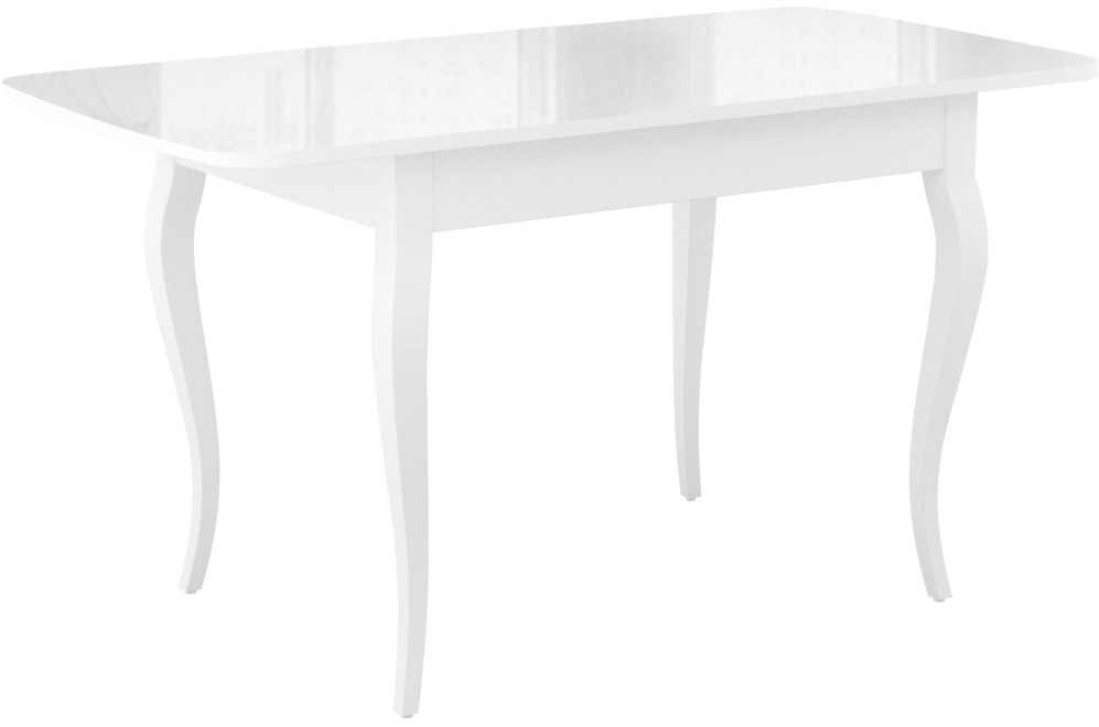 Стеклянный стол DikLine M120 МС белый / белый глянец