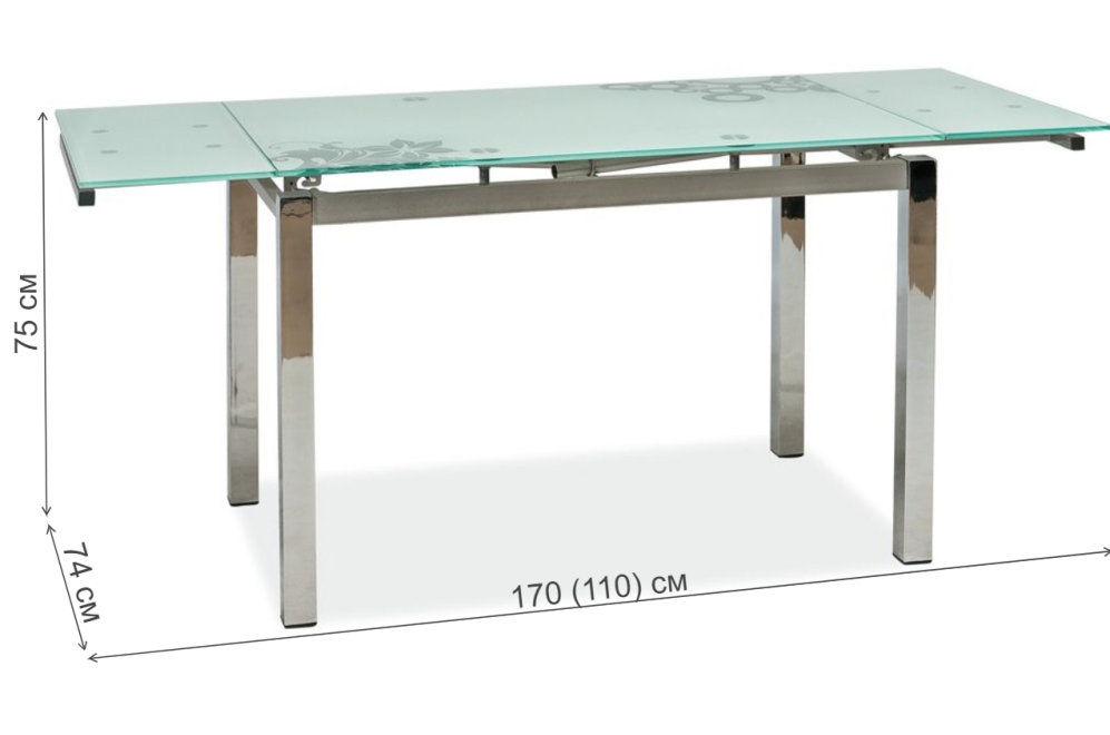 Стеклянный стол GD017 белый