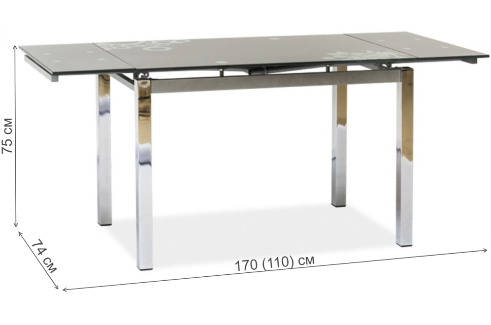 Стеклянный стол GD017 серый