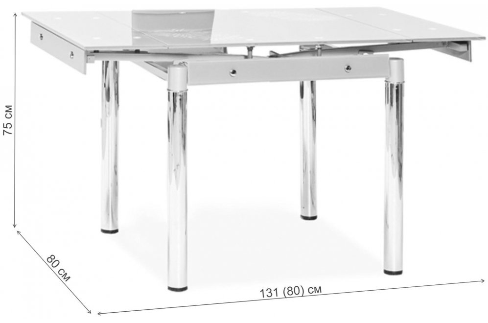 Стеклянный стол GD082 крем