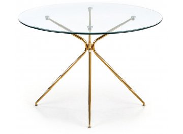 Обеденный стол Kirsty прозрачный / золотой