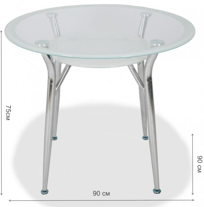 Стеклянный стол S603 90 super white