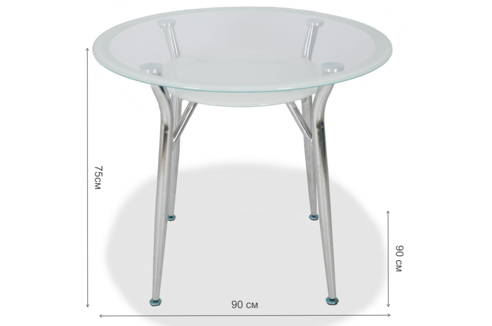 Стеклянный стол S603 90 super white