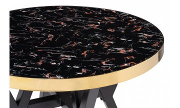 Деревянный обеденный стол Selina 80х72 black / gold