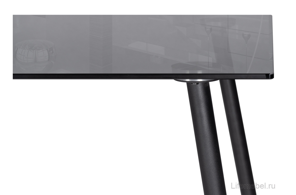 Стеклянный стол Smoke 120х80х75 clear gray / black