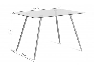 Обеденный стол Sophia (mod. 5003) 110х80х75 черный / прозрачный