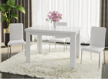 Обеденный стол Норман тип 1 белый / стекло белый глянец