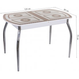 Стеклянный стол Танго ПО-1 БЛ ст-71 01