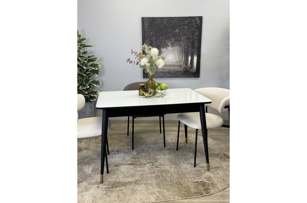 Стол 1100K венге / стекло белое глянец