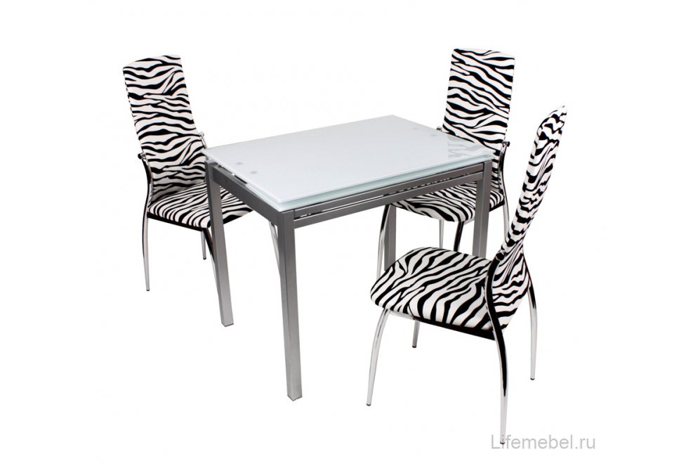 стол 1130 со стульями 1340 зебра