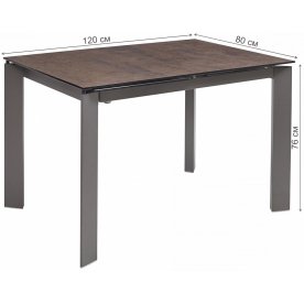 Стол Corner 120 glazed glass copper / grey 1