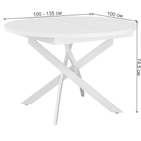 Стеклянный стол DikLine RDBS100X