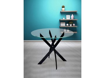 Обеденный стол Форс 1000 прозрачный / черный