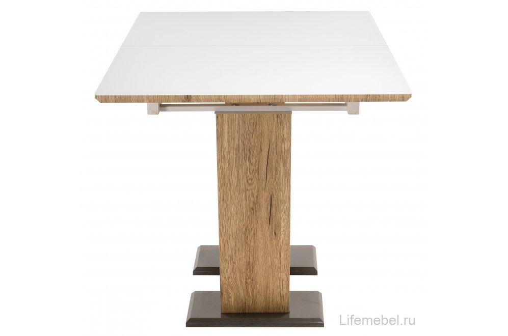 Стол на тумбе Иматра белый / дуб монтана