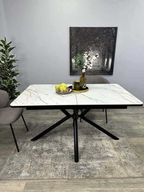 Стол DM1400 черный/керамика золотая