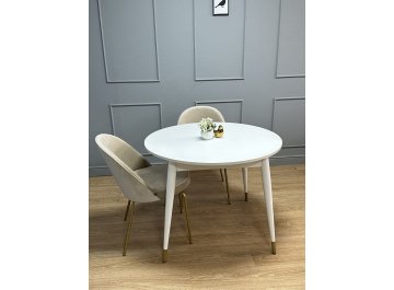 Обеденный стол KENNER K1000 белый/стекло белое сатин