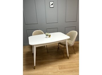 Стол из массива дерева KENNER K1200 венге/стекло белое сатин