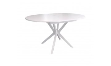 Стеклянный стол Крис белый сатин / венге