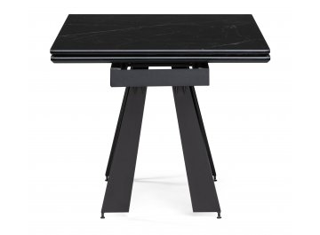 Обеденный стол Марвин 160(220)х90х76 черный мрамор / черный