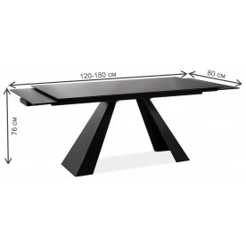 Стеклянный стол Salvadore 120-180/80/76
