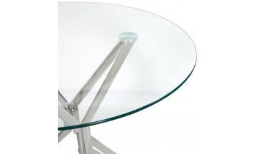 Стеклянный стол Матью 90 хром