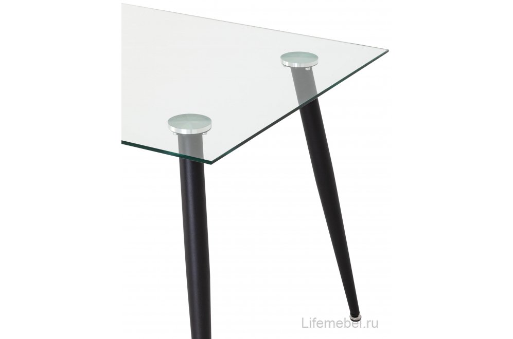 Стеклянный стол Олдер прозрачный / черный