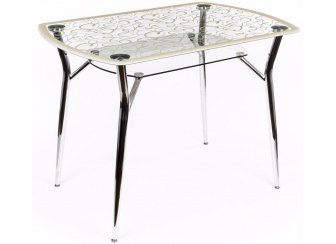 Стол стеклянный А6С-2 рисунок крем