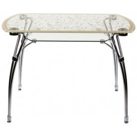 Стол стеклянный А7С-2 рисунок крем