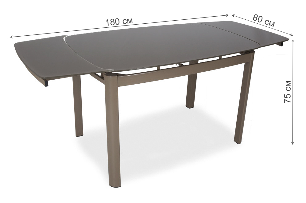 Стол стеклянный DT6236B раскладной grey (ral7006)