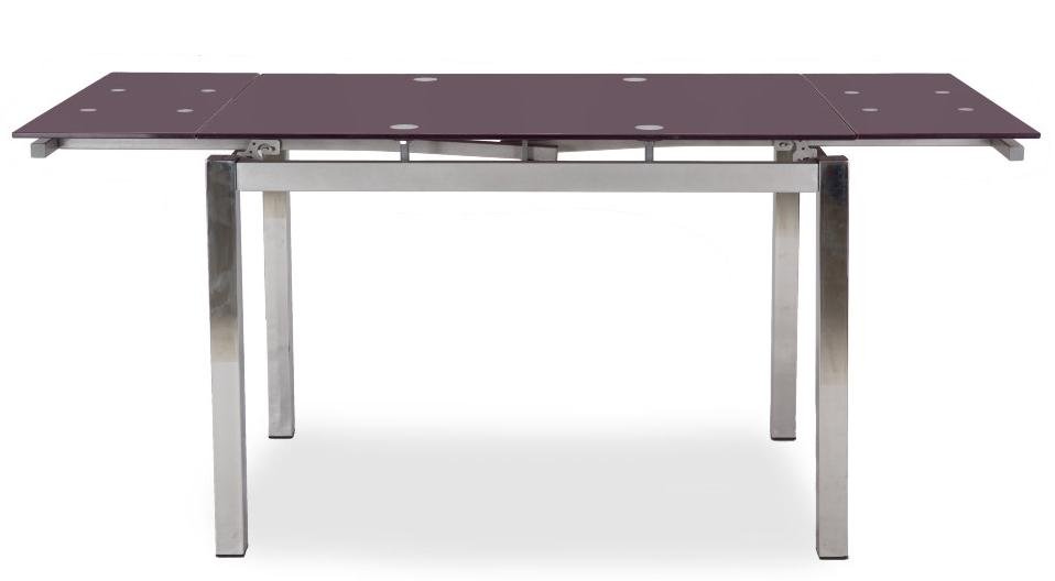 Стол стеклянный S17 раскладной purple / хром (без цветка)