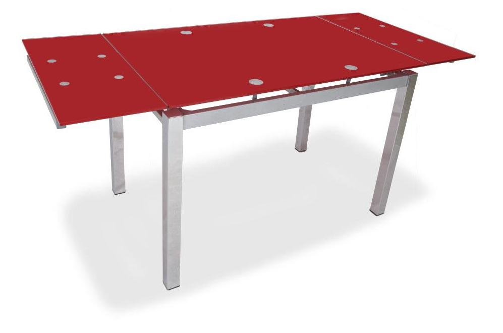 Стол стеклянный S17 раскладной red (без цветка)