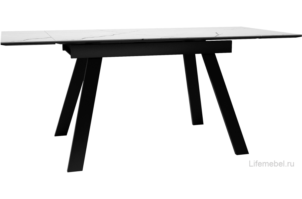 Стол DikLine SKL140 белый мрамор / черный
