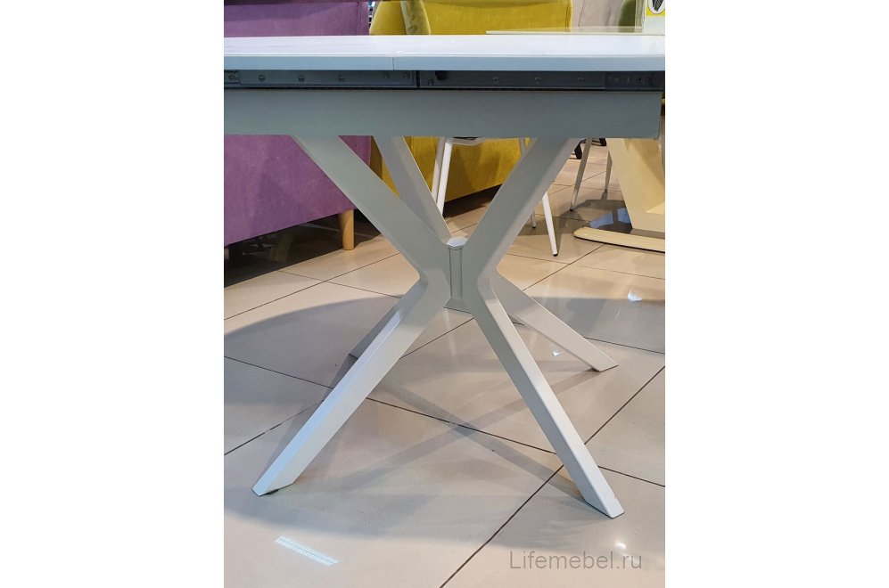 Стол B1300 камень белый сатин / белый