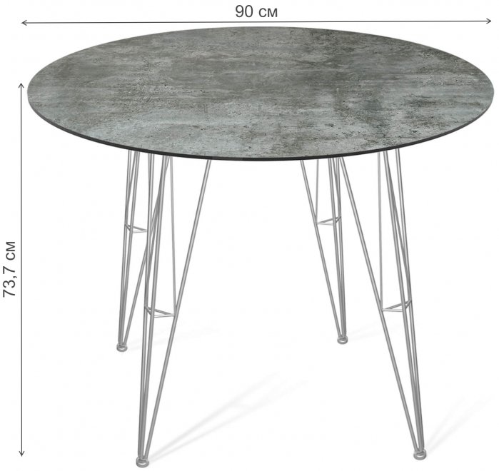 Стол Sheffilton SHT-TU10/ТT27-1 90 пластик HPL бостон темный / хром лак