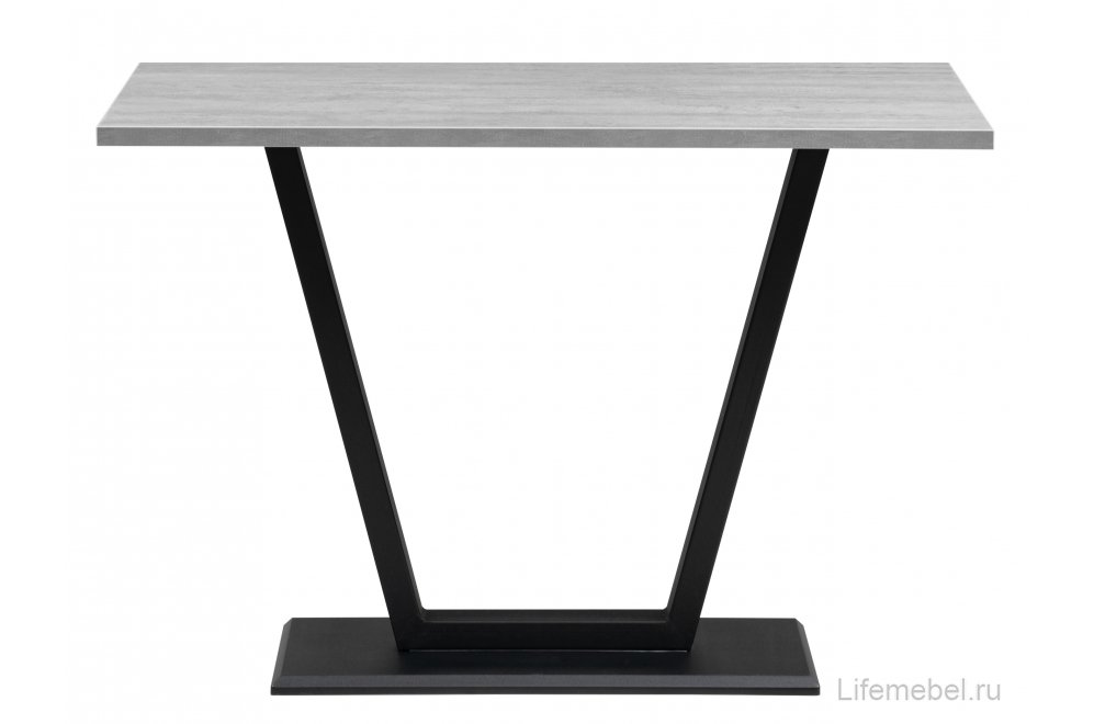Стол на тумбе Мичиган Лофт 110х70 25 мм бетон / черный матовый