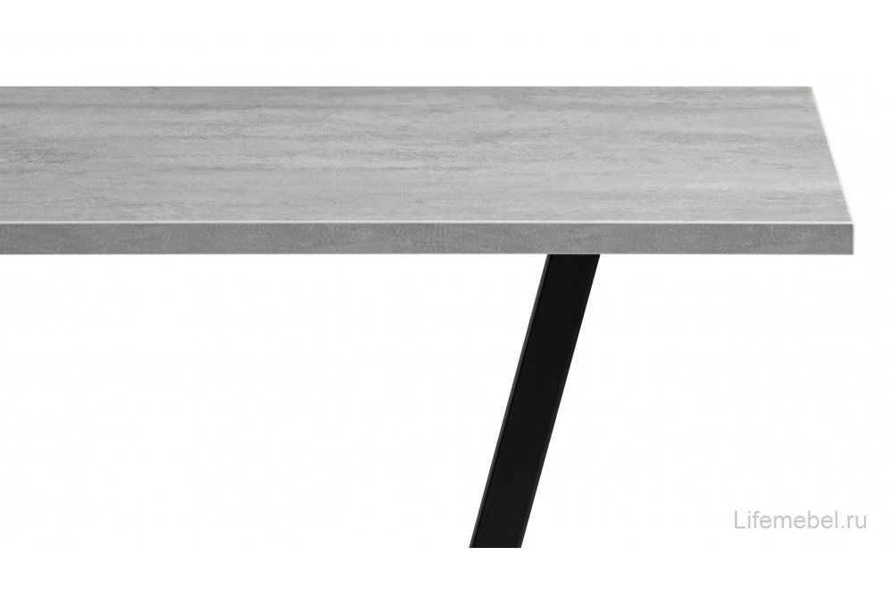 Стол на тумбе Мичиган Лофт 110х70 25 мм бетон / черный матовый