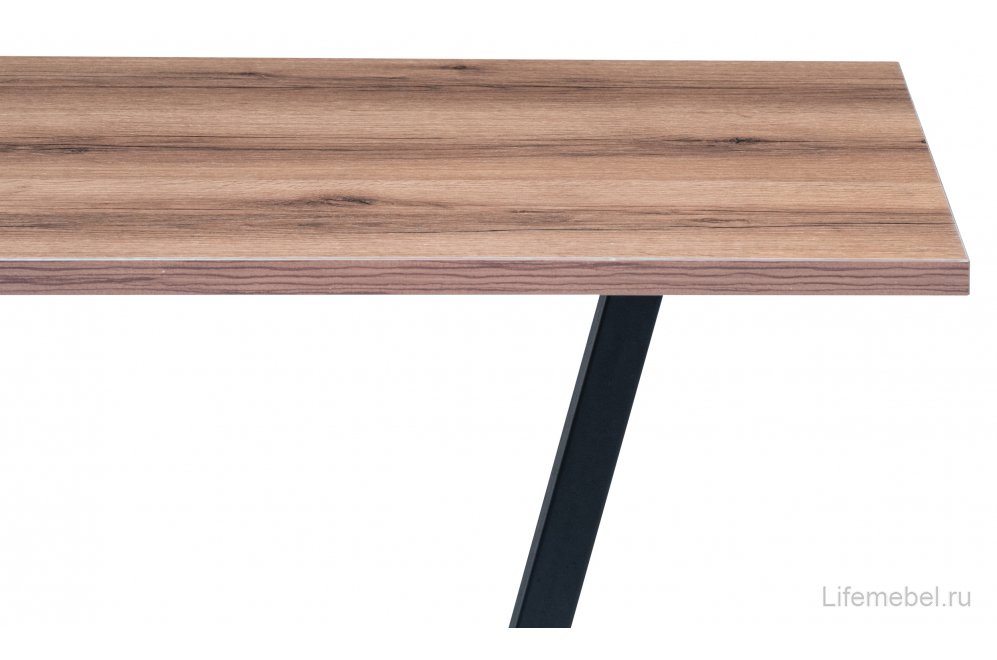 Стол на тумбе Мичиган Лофт 110х70 25 мм дуб делано темный / черный матовый