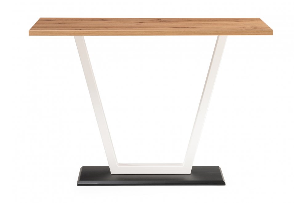 Стол на тумбе Мичиган Лофт 110х70 25 мм дуб вотан / белый матовый