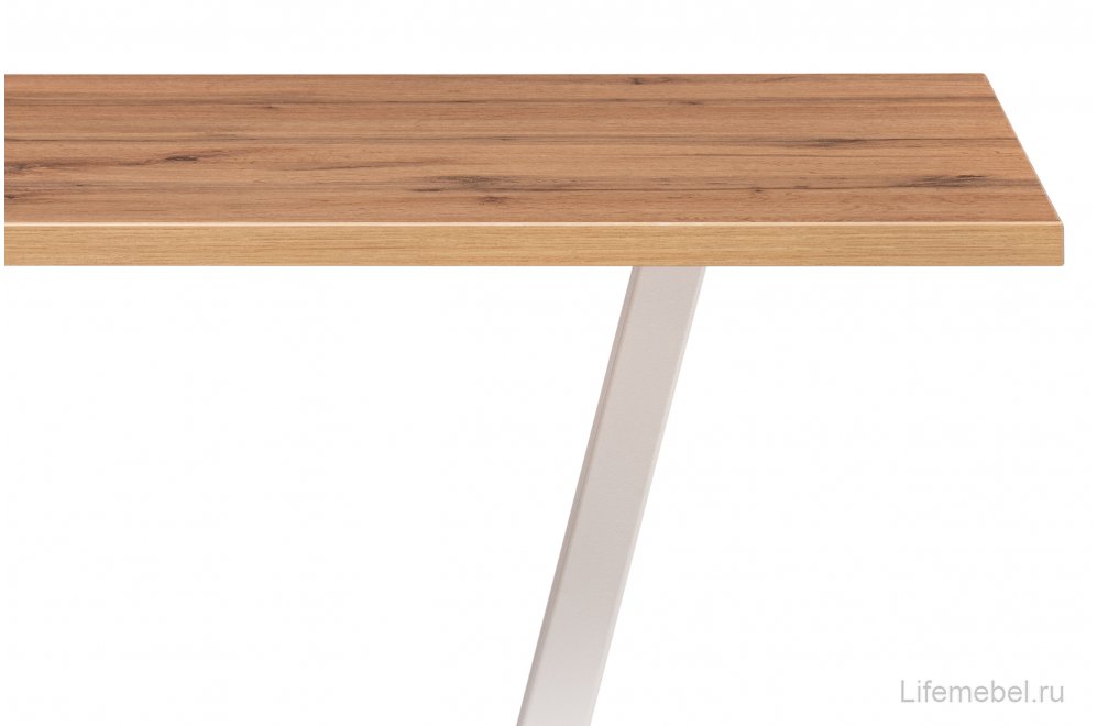Стол на тумбе Мичиган Лофт 110х70 25 мм дуб вотан / белый матовый