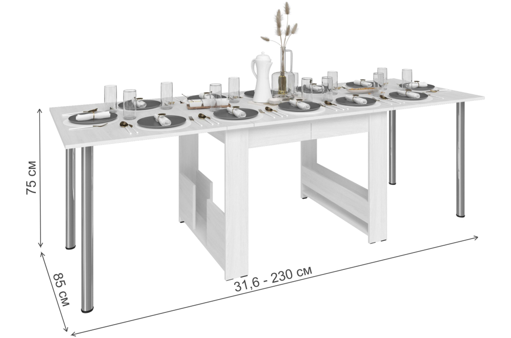 Стол-книжка-2 белый