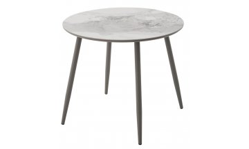 Керамический стол Милтон D89 бело-коричневый мрамор / латте